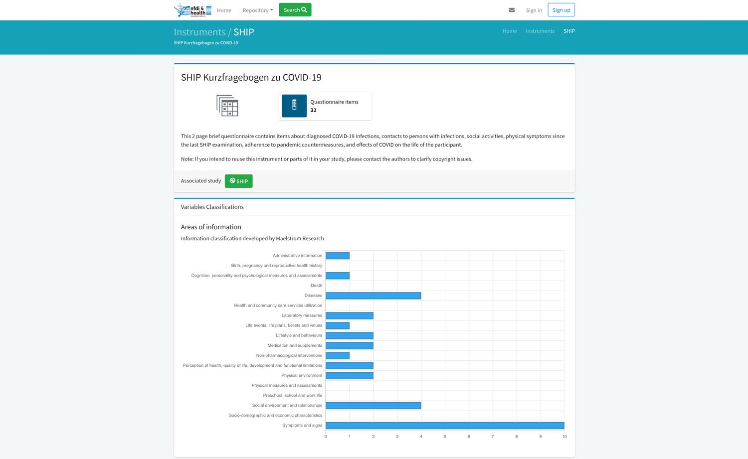 NFDI4Health Task Force COVID-19-Instrumentenportal