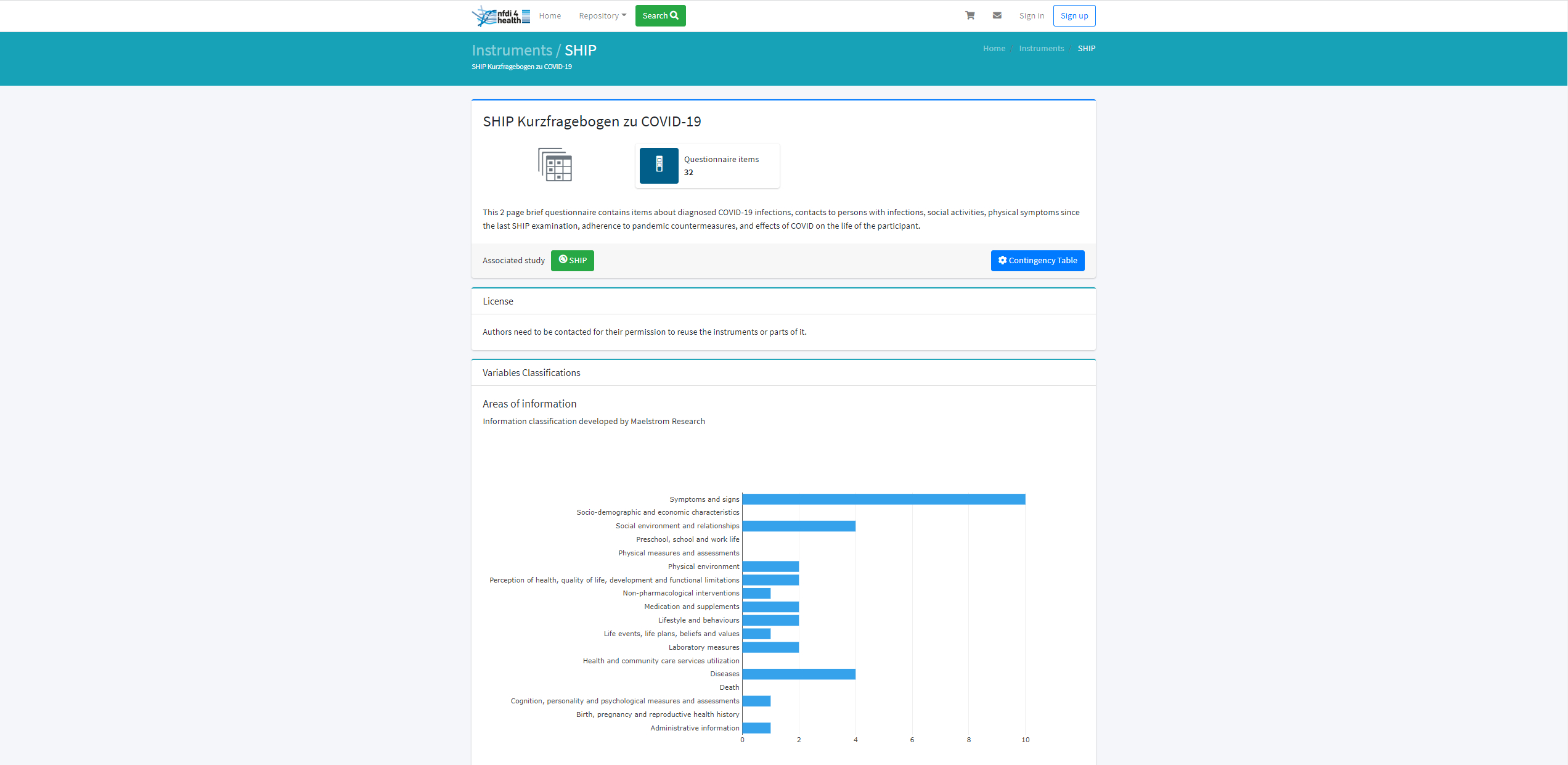 NFDI4Health Task Force COVID-19-Instrumentenportal